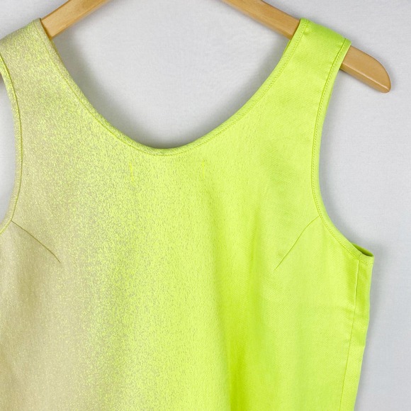 Martel NYC Tank Top Neon Yellow Gradient Scoop Neck SS2015 L - Picture 5 of 9